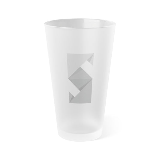 Origami Frosted Pint Glass, 16oz